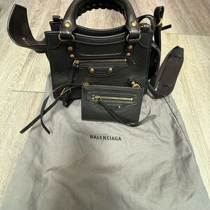 Balenciaga Black Mini Bag with Gold Studs